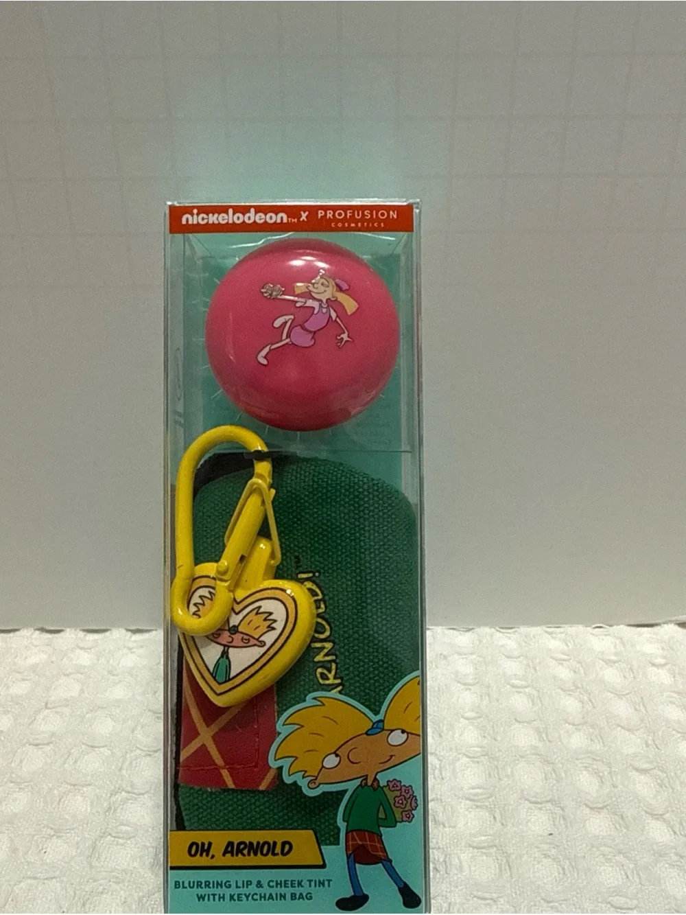 Nickelodeon Profusion Cosmetics, Oh Arnold Lip & Cheek With Keychain Bag.